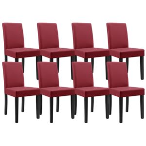 [en.casa]® Étkezőszék Zágráb párnázott műbőr szék 8 darabos szett 90 x 42 x 48 cm bordó