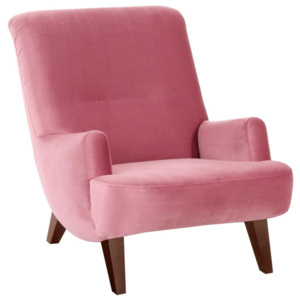 Brandford Suede rózsaszín fotel barna lábakkal - Max Winzer