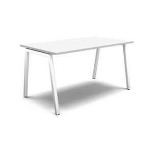 MOON A egyenes irodai asztal, 140 x 80 x 74 cm, egyenes kivitel, fehér/fehér