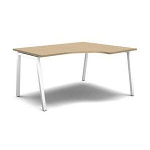 MOON A ergo irodai asztal, 140 x 120 x 74 cm, jobbos kivitel, fehér/fehér