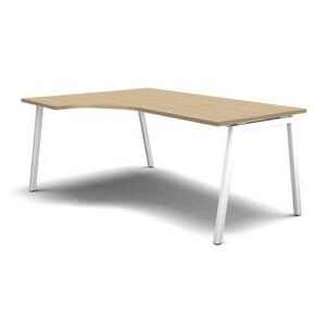 MOON A ergo irodai asztal, 180 x 120 x 74 cm, balos kivitel, fehér/fehér