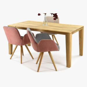 Stílusos összeállítás York étkezőasztal és Malmo székek - 6 darab / 180 x 90 cm / kombináció