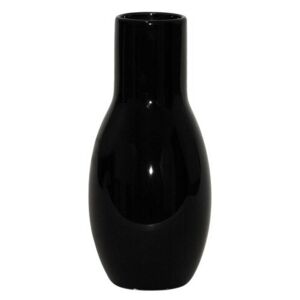 Kerámia váza fényes fekete, 20,5 cm