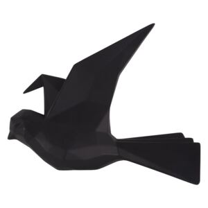 Fekete madár alakú fali fogas, szélesség 25 cm - PT LIVING