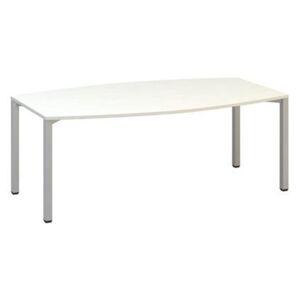 Alfa 420 konferenciaasztal szürke lábazattal, 200 x 110 x 74,2 cm, fehér mintázat