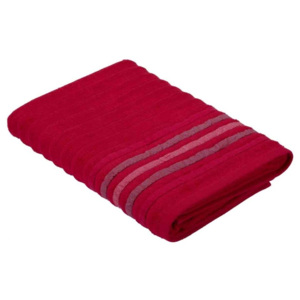 Stripe piros pamut törölköző, 30 x 50 cm - Bella Maison