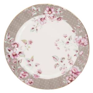 Ditsy szürke-fehér porcelán desszertes tányér - Creative Tops