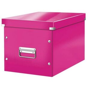 Tároló doboz, lakkfényű, L méret, LEITZ Click&Store, rózsaszín (E61080023)