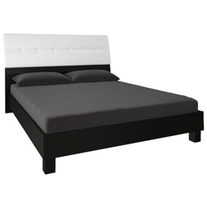 Francia ÁGY BORRA + emelhető ágyrács + matrac DE LUX + fejtámla, 160x200, fehér /fekete mat