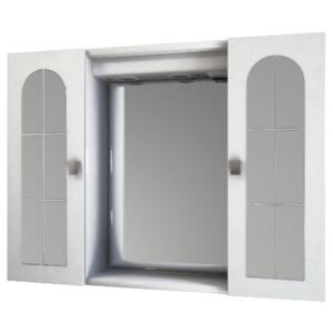ROMANTIKA TÜKRÖSSZEKRÉNY 80X60X17CM MDF FEHÉR, LED VILÁGÍTÁSSAL
