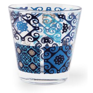 3 darabos vizespohár készlet, üveg, 250 ml, Ø7,4xH8,2 cm, Maiolica Kék