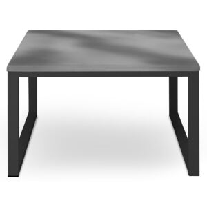 Nicea szürke kültéri asztal beton díszítéssel, fekete kerettel, hossz 70 cm - Calme Jardin