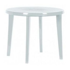 Kerti műanyag asztal LISA 90 cm, fehér