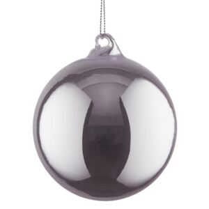 HANG ON üveggömb karácsonyfadísz, fényes ezüst Ø 8cm