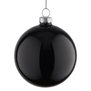 HANG ON üveggömb karácsonyfadísz, fényes fekete Ø 8cm