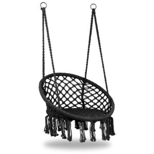 ModernHome Függő szék rojtokkal, GW-076 FEKETE