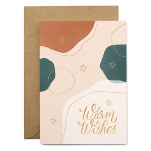 Warm Wishes karácsonyi üdvözlőkártya újrahasznosított papírból, borítékkal, A6 - Printintin