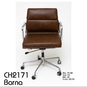 CH2171 alacsony háttámlás irodai szék barna bőr