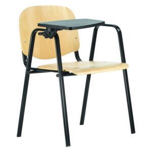 1120 LN Maxi-TA tárgyalószék fa ülő- és hátlap műanyag asztalka fekete acélváz