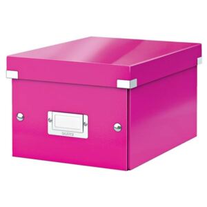 Irattároló doboz, A5, lakkfényű, LEITZ Click&Store, rózsaszín (E60430023)