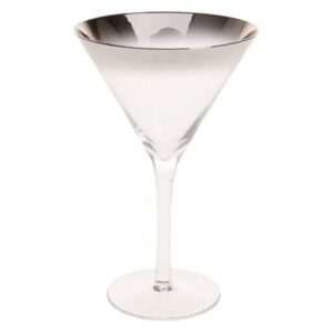 Elza ombre üveg martini pohár szett ezüst színben
