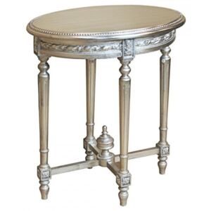 Coline ezüst barokk ovális asztal 65x45x75 cm