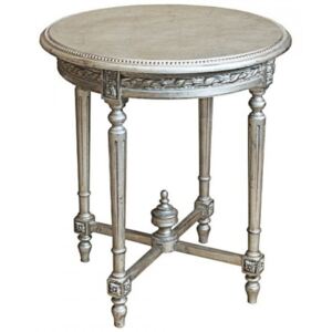 Lucile antikolt ezüst barokk asztal 65x65x75 cm