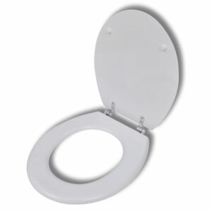 WC Ülőke MDF Kemény Fedélű Egyszerű Kivitel Fehér