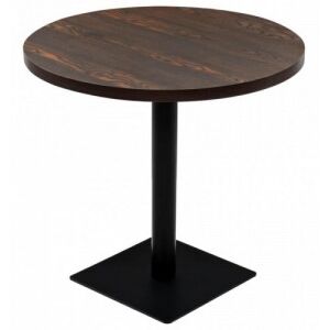 Kerek, sötét hamuszínű MDF|acél bisztró asztal 80 x 75 cm