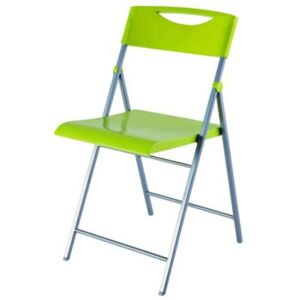 Összecsukható szék, fém és műanyag, ALBA Smile zöld (BAS13)