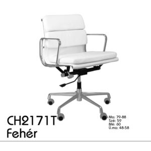 CH2171T alacsony háttámlás irodai szék fehér bőr