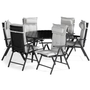 Asztal és szék garnitúra VG4638 Fekete + fehér