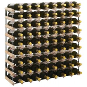 Tömör fenyőfa bortartó állvány 72 palackhoz