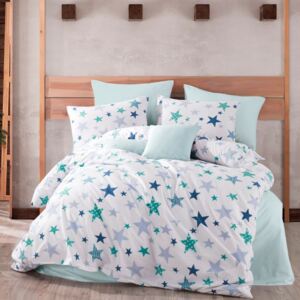 Stars pamut ágynemű, kék, 140 x 200 cm, 70 x 90 cm