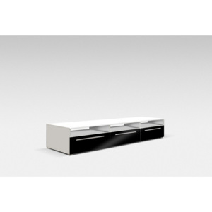 GALANTIC 150 TV asztal, fehér/magasfényű fehér