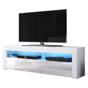 TV asztal/szekrény Mex (matt fehér + fényes fehér)