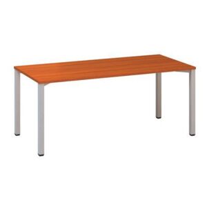 Alfa 420 konferenciaasztal szürke lábazattal, 180 x 80 x 74,2 cm, egyenes kivitel, cseresznye mintázat