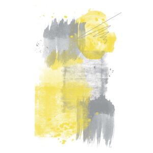 Watercolor Shapes No. 6 | Illuminating Yellow & Ultimate Grey, (85 x 128 cm)