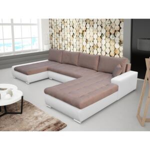 U-alakú sarok kanapé Nemisa U (barna + fehér) (J)