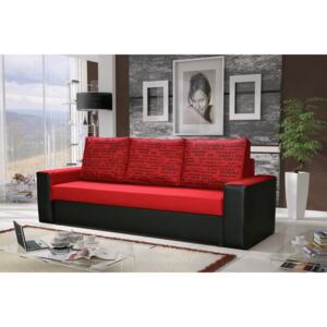 Háromszemélyes kanapé Lavelle (piros + fekete). Akció -33%