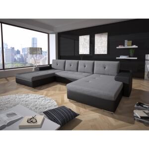 U-alakú sarok kanapé Marlen (szürke + fekete) (J)
