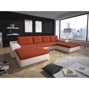U-alakú sarok kanapé Marlen (narancssárga + fehér) (B)