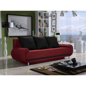 Háromszemélyes kanapé Almeda (piros + fekete). Akció -34%