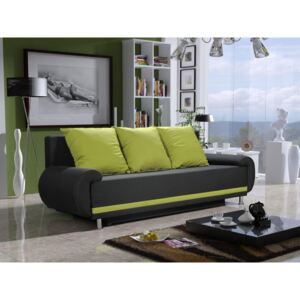 Háromszemélyes kanapé Almeda (fekete + zöld)