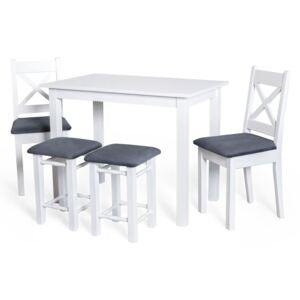 MEBLINE Asztal MAX VI + 2 Székek K-X + 2 Ülőkék P