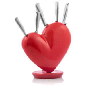 5 részes rozsdamentes késkészlet szív alakú tartóval - InnovaGoods