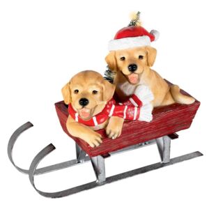 Home KDC 46 karácsonyi szánkozó kutyák 1db melegfehér LED 22,5cm