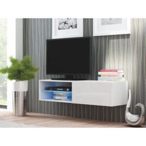 TV asztal/szekrény Livo RTV 120W (fehér + fényes fehér)
