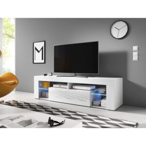 TV asztal/szekrény Everest (fényes fehér + matt fehér)