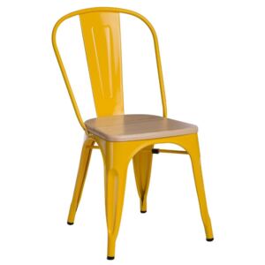 Paris Wood szék citromsárga - natúr fenyő